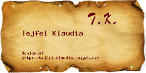 Tejfel Klaudia névjegykártya